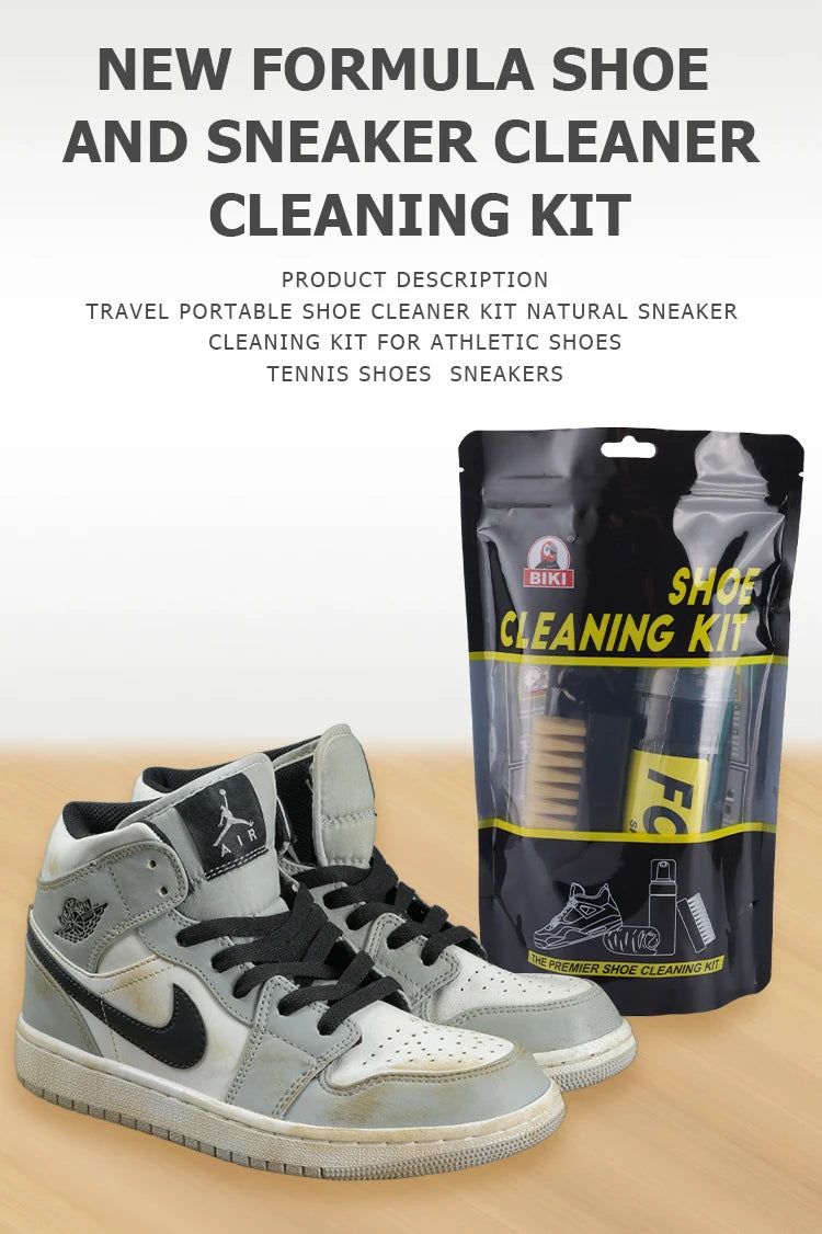 Kit de limpieza de calzado, limpiador de calzado - solución de limpieza para calzado deportivo, equipado con cepillo de limpieza y fibra ultrafina.