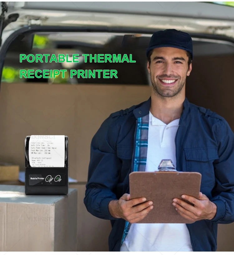 Impresora térmica mini GOOJPRT de 58 mm para etiquetas, recibos, tickets y facturas, compatible con iOS y Android, para pequeñas empresas y ordenadores. Impresora/etiquetadora.