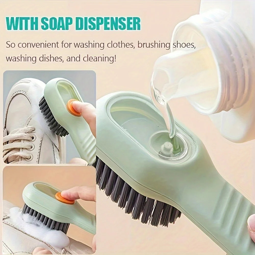1 cepillo de limpieza multiusos, herramienta de limpieza reutilizable para el hogar y el baño, cepillo para ropa, cepillo para zapatos, limpieza de polvo y manchas.