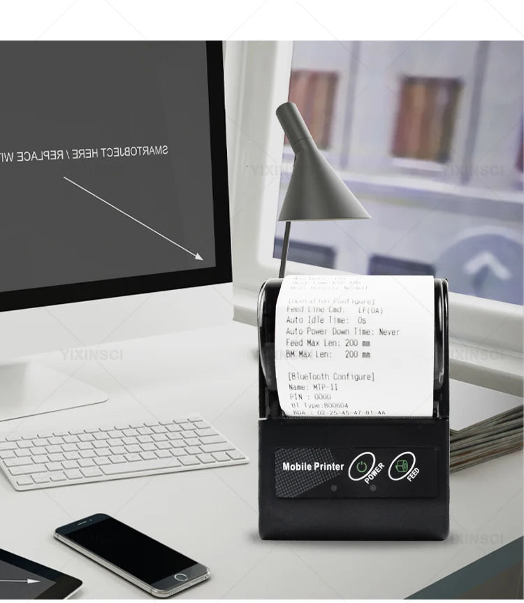 Impresora térmica mini GOOJPRT de 58 mm para etiquetas, recibos, tickets y facturas, compatible con iOS y Android, para pequeñas empresas y ordenadores. Impresora/etiquetadora.
