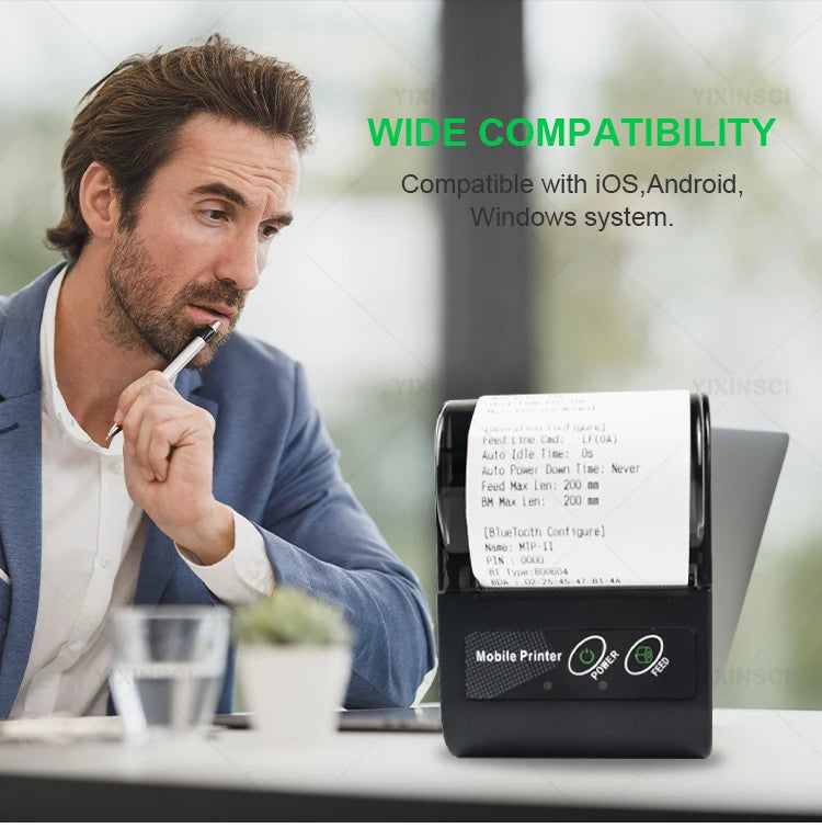 Impresora térmica mini GOOJPRT de 58 mm para etiquetas, recibos, tickets y facturas, compatible con iOS y Android, para pequeñas empresas y ordenadores. Impresora/etiquetadora.