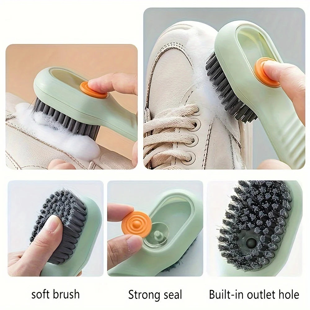 1 cepillo de limpieza multiusos, herramienta de limpieza reutilizable para el hogar y el baño, cepillo para ropa, cepillo para zapatos, limpieza de polvo y manchas.