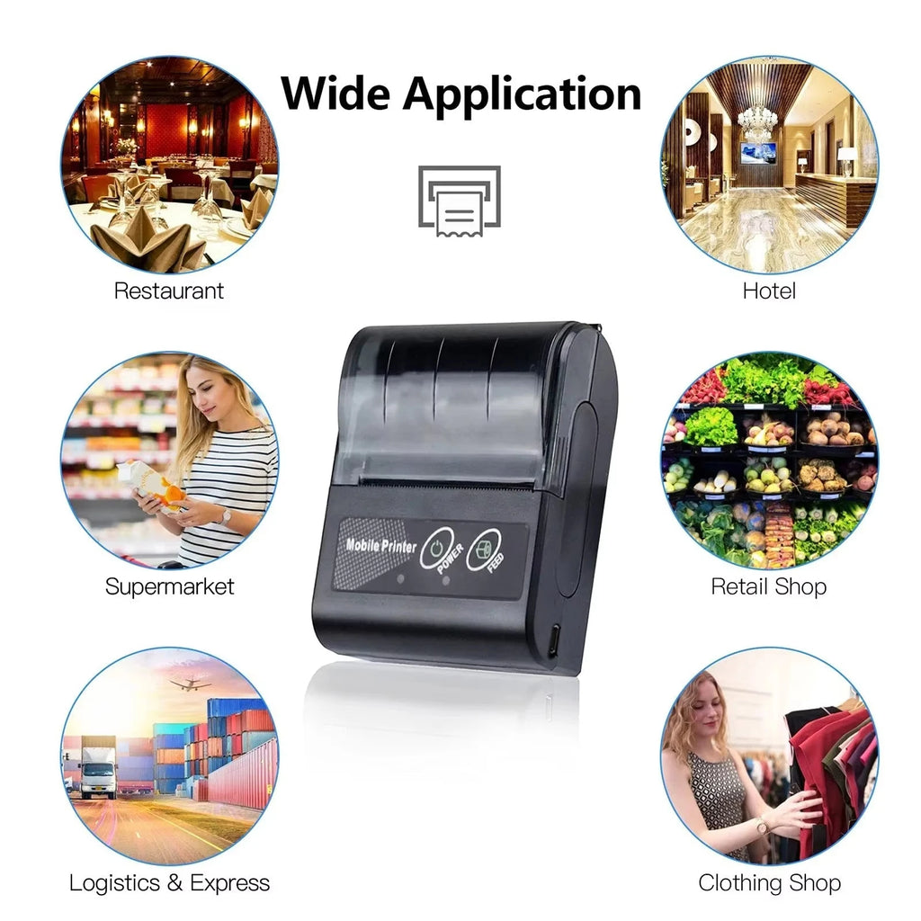 Impresora térmica mini GOOJPRT de 58 mm para etiquetas, recibos, tickets y facturas, compatible con iOS y Android, para pequeñas empresas y ordenadores. Impresora/etiquetadora.