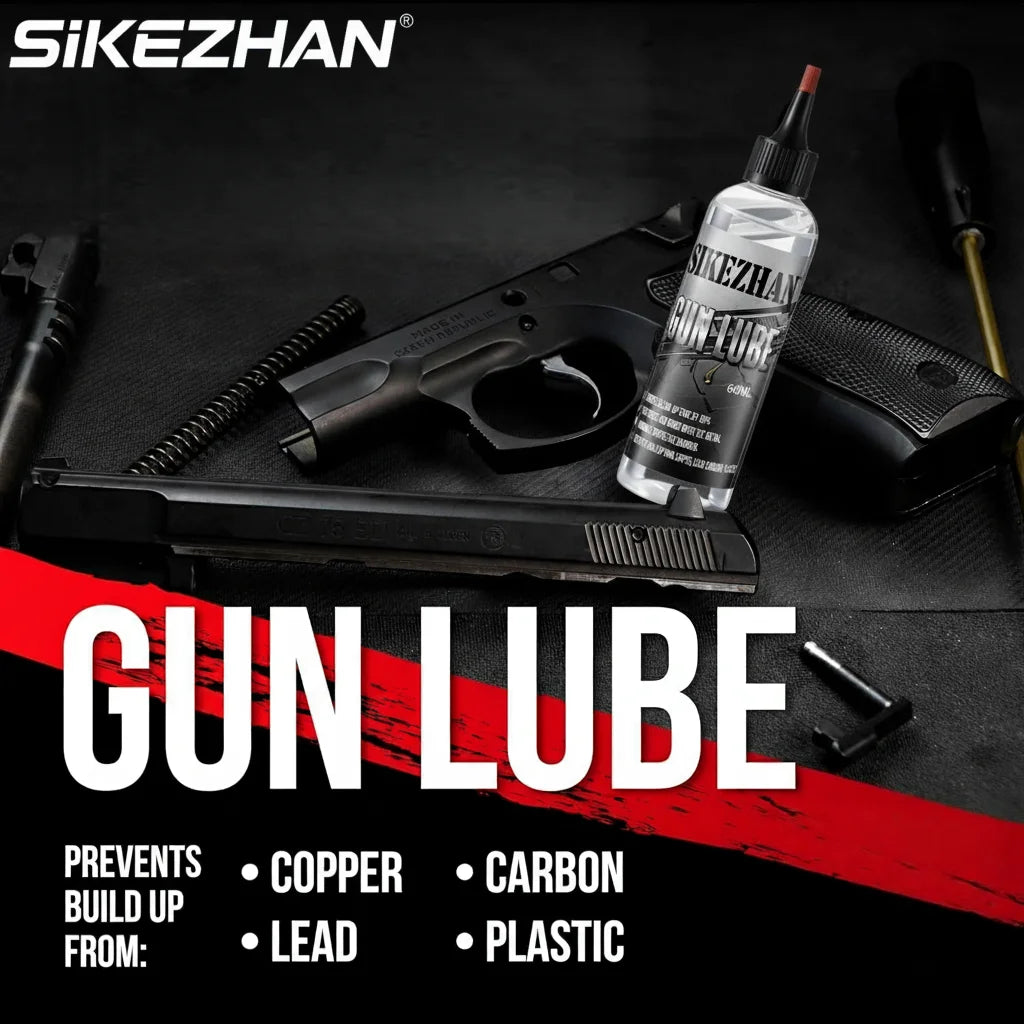 Aceite limpiador y lubricante SIKEZHAN Gun Oil CLP con aplicador de precisión para el mantenimiento y cuidado de rifles, pistolas y escopetas, 60 ml.
