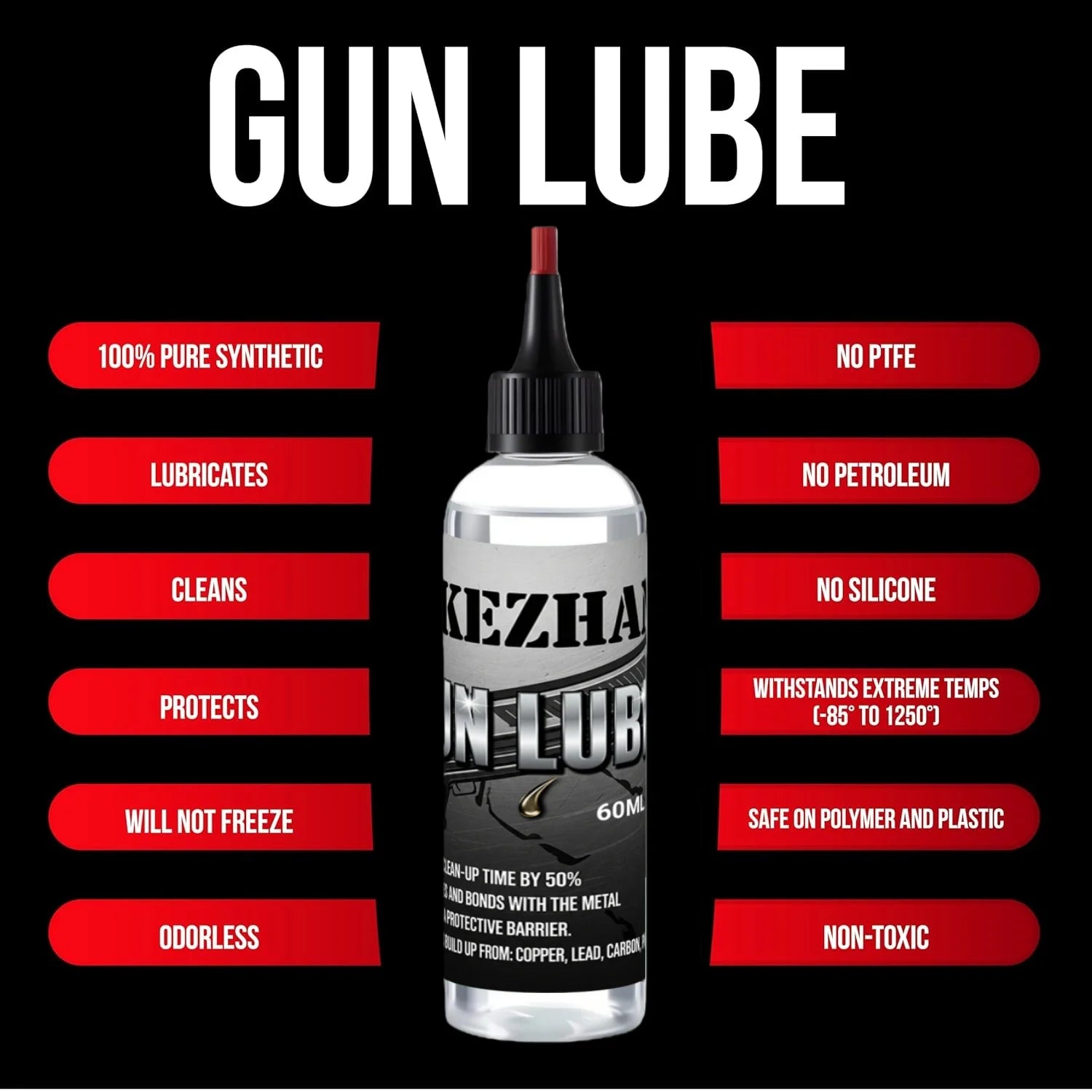 Aceite limpiador y lubricante SIKEZHAN Gun Oil CLP con aplicador de precisión para el mantenimiento y cuidado de rifles, pistolas y escopetas, 60 ml.