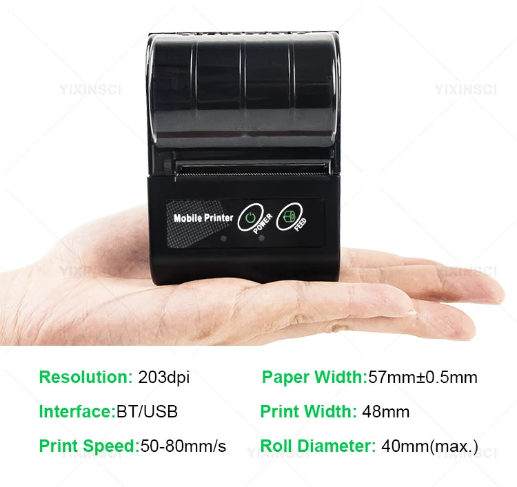 Impresora térmica mini GOOJPRT de 58 mm para etiquetas, recibos, tickets y facturas, compatible con iOS y Android, para pequeñas empresas y ordenadores. Impresora/etiquetadora.