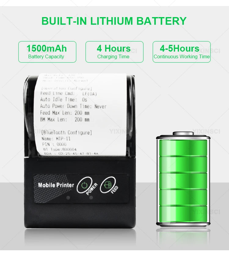 Impresora térmica mini GOOJPRT de 58 mm para etiquetas, recibos, tickets y facturas, compatible con iOS y Android, para pequeñas empresas y ordenadores. Impresora/etiquetadora.