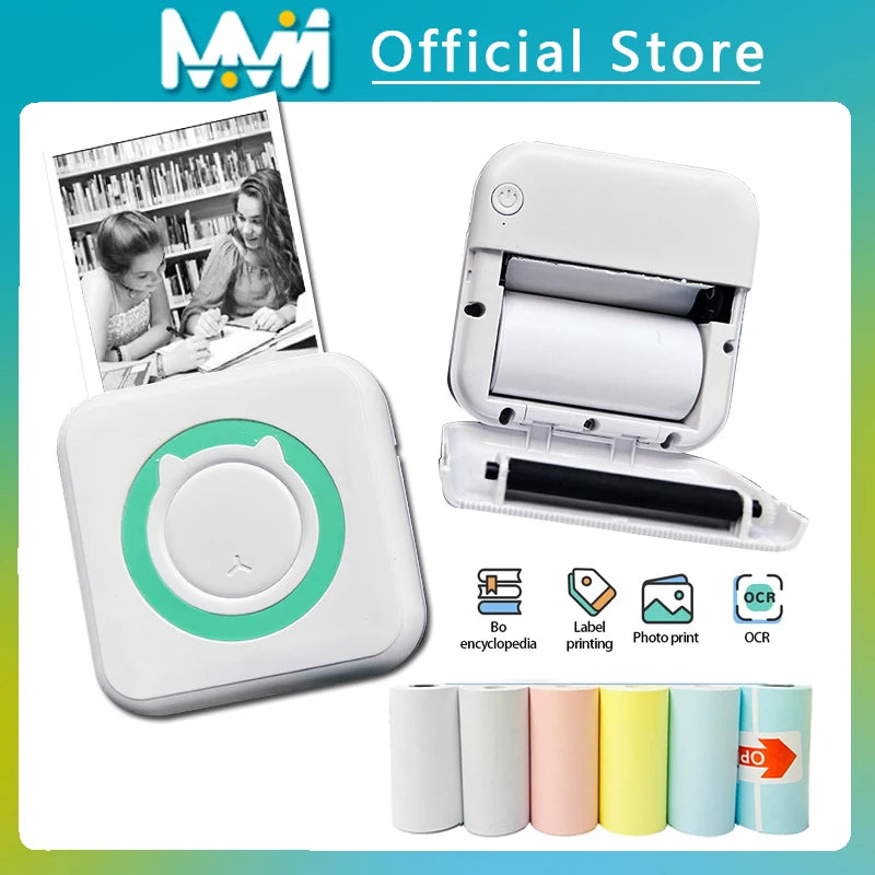 Mini impresora térmica portátil inalámbrica BT 203 ppp Foto Etiqueta Nota Impresión de preguntas incorrectas con cable USB Imprimante Portable