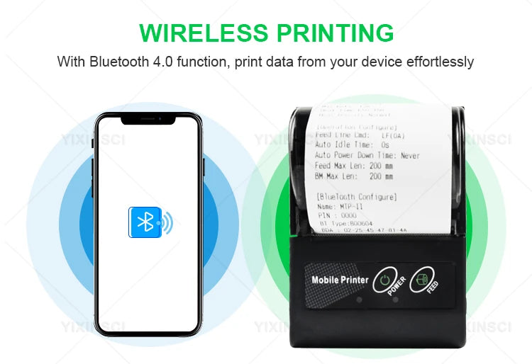 Impresora térmica mini GOOJPRT de 58 mm para etiquetas, recibos, tickets y facturas, compatible con iOS y Android, para pequeñas empresas y ordenadores. Impresora/etiquetadora.