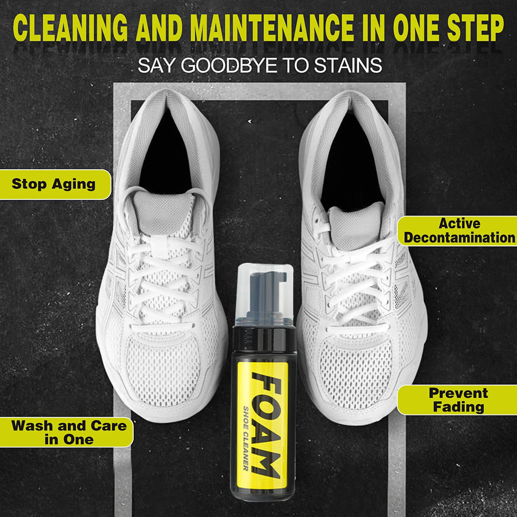 Kit de limpieza de calzado, limpiador de calzado - solución de limpieza para calzado deportivo, equipado con cepillo de limpieza y fibra ultrafina.