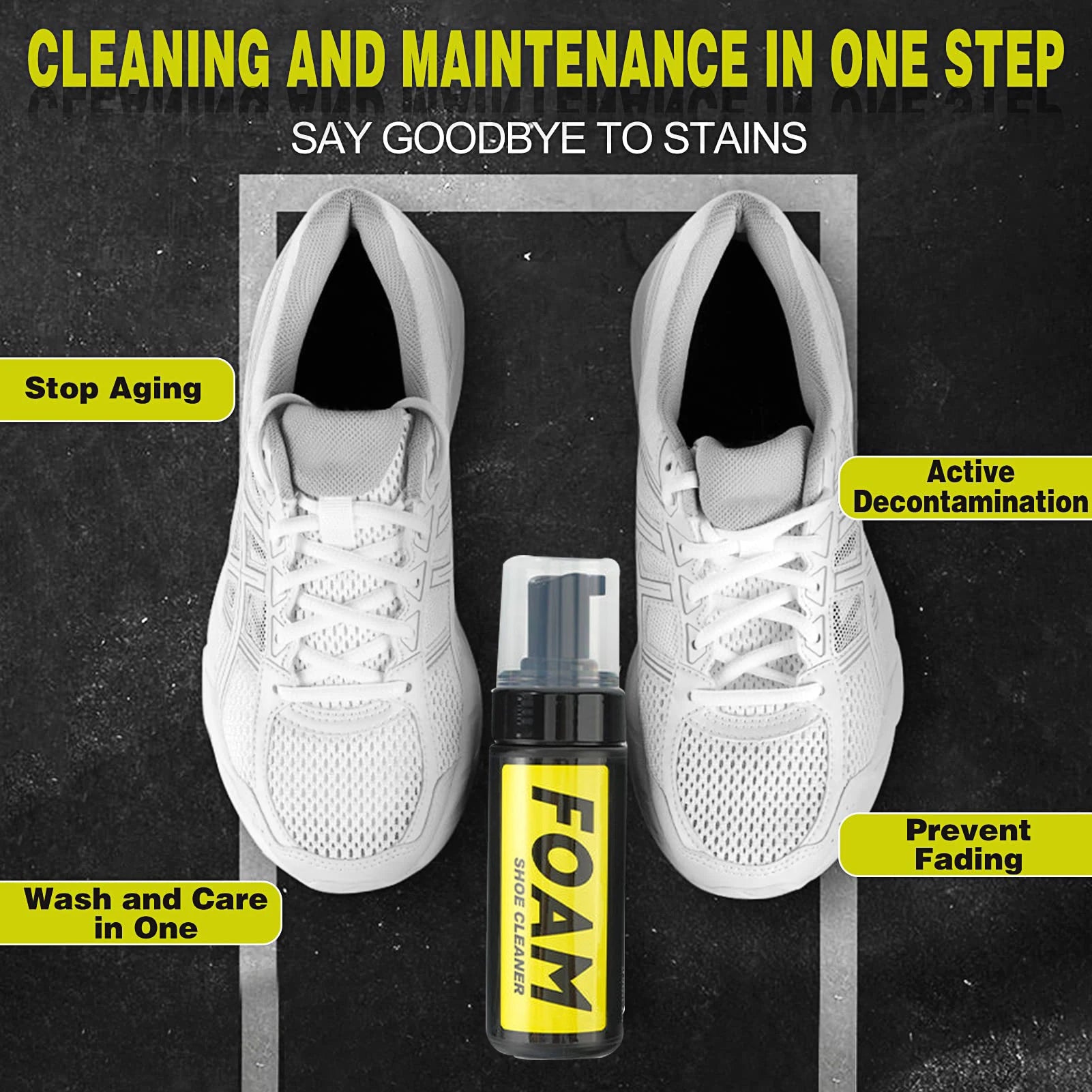Kit de limpieza de calzado, limpiador de calzado - solución de limpieza para calzado deportivo, equipado con cepillo de limpieza y fibra ultrafina.