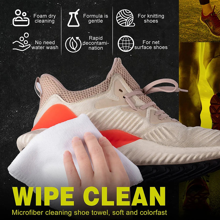 Kit de limpieza de calzado, limpiador de calzado - solución de limpieza para calzado deportivo, equipado con cepillo de limpieza y fibra ultrafina.